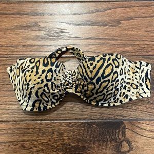 VICTORIA SECRET’S SWIM PADDED LEOPARD STRAPLESS BIKINI TOP SIZE 32A